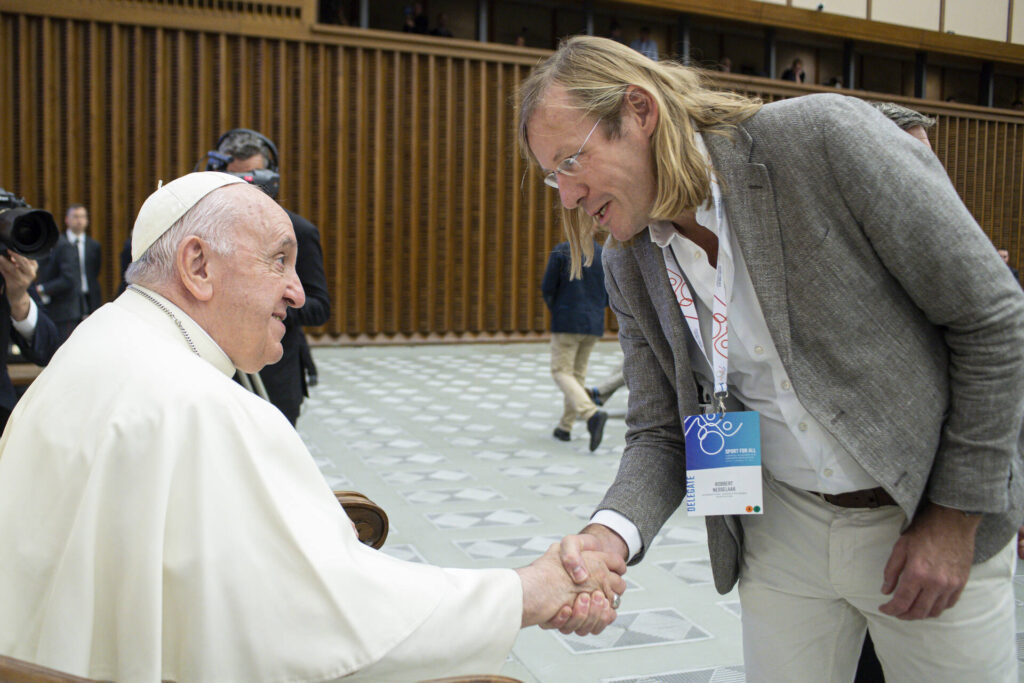 Pope Frances and Generation Games founder Robbert Nesselaar